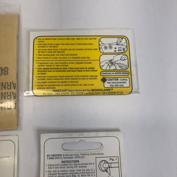 PineCar Derby Car‎ Decals, Axles Polishing Kit, Sand Paper, Glue & Racer Weights - Picture 11 of 14